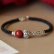 925 Silver Cinnabar Blessing String Bracelet 925 Silver Cinnabar Blessing String Bracelet