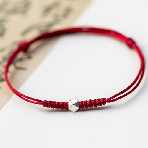 925 Silver Luck Bead Red String Braided Bracelet 925 Silver Luck Bead Red String Braided Bracelet