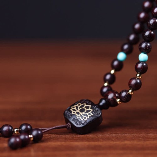 108 Mala Red Sandalwood Lotus Balance Bracelet 108 Mala Red Sandalwood Lotus Balance Bracelet
