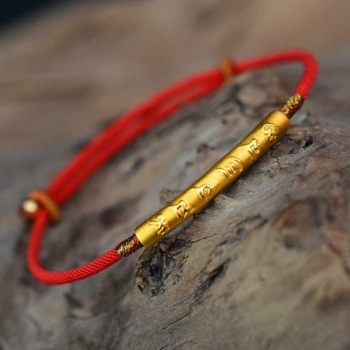 Tibetan Mani Mantra Lucky Red String Bracelet Tibetan Mani Mantra Lucky Red String Bracelet