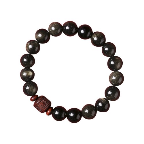 Gold Sheen Obsidian Om Mani Padme Hum Bracelet Gold Sheen Obsidian Om Mani Padme Hum Bracelet
