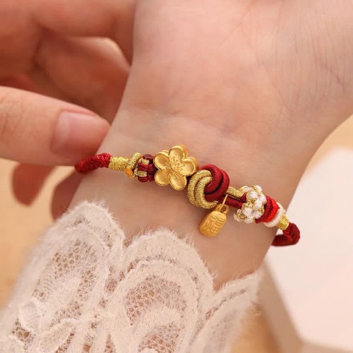 Peach Blossom Luck Red String Bracelet