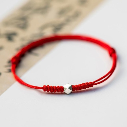 925 Silver Luck Bead Red String Braided Bracelet 925 Silver Luck Bead Red String Braided Bracelet