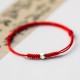 925 Silver Luck Bead Red String Braided Bracelet 925 Silver Luck Bead Red String Braided Bracelet