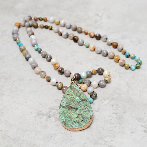 Natural Picasso Jasper Beaded Healing Necklace