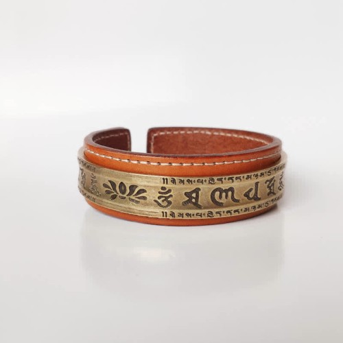 Om Mani Padme Hum Dragon Phoenix Copper Leather Cuff Bracelet Om Mani Padme Hum Dragon Phoenix Copper Leather Cuff Bracelet