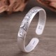 999 Sterling Silver Buddha Head Heart Sutra Serenity Bangle 999 Sterling Silver Buddha Head Heart Sutra Serenity Bangle