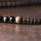 Rainbow Obsidian Ebony Wood Copper Multilayer Bracelet
