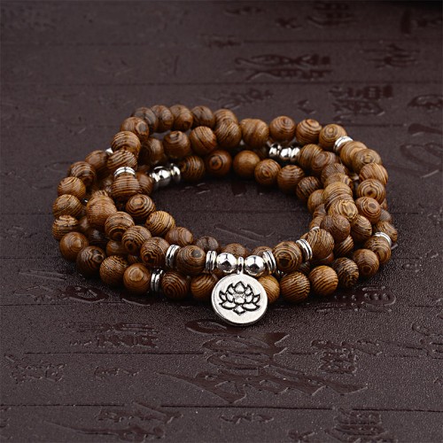 Tibetan Lightning Strike Wood Lotus Buddha Bracelet