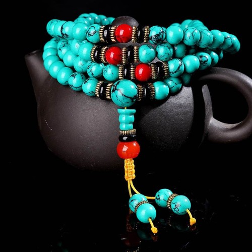 Tibetan Turquoise Healing Mala Bracelet Tibetan Turquoise Healing Mala Bracelet