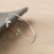 Leaf Pattern Cat Eye Support Cuff Bangle