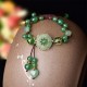Green Jade Dangling Flower Luck Bracelet Green Jade Dangling Flower Luck Bracelet