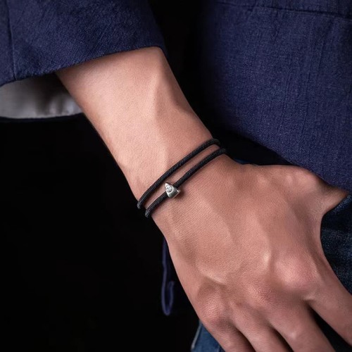925 Silver Fu Character Blessing Braided Bracelet 925 Silver Fu Character Blessing Braided Bracelet