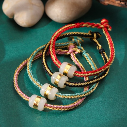 999 Gold Hetian Jade Om Mani Padme Hum Bracelet 999 Gold Hetian Jade Om Mani Padme Hum Bracelet
