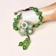 Green Jade Dangling Flower Luck Bracelet Green Jade Dangling Flower Luck Bracelet