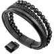 Lava Rock Black Onyx Leather Bracelet Lava Rock Black Onyx Leather Bracelet
