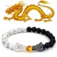 White Turquoise Lava Rock Dragon Blessing Bracelet White Turquoise Lava Rock Dragon Blessing Bracelet