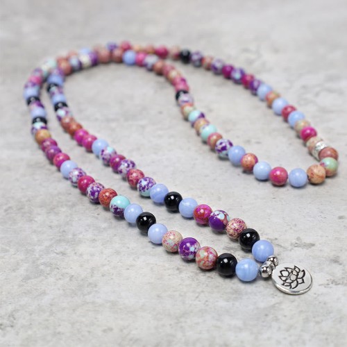 Miano Real Stone Lotus Mala Bracelet Miano Real Stone Lotus Mala Bracelet