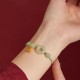Peace Buckle Jade Lotus Happiness Wealth Bracelet