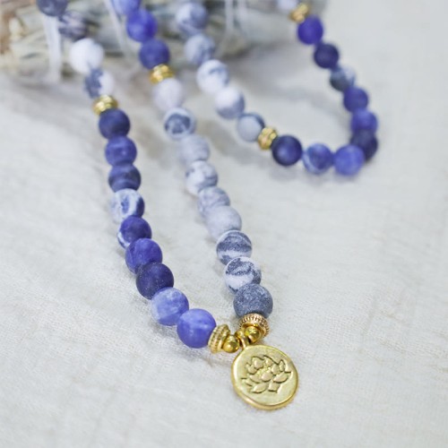 Picasso Jasper Blue Stone Mala Bracelet Picasso Jasper Blue Stone Mala Bracelet