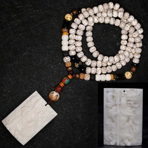 Bodhi Seed Yak Bone Avalokitesvara Bracelet Bodhi Seed Yak Bone Avalokitesvara Bracelet