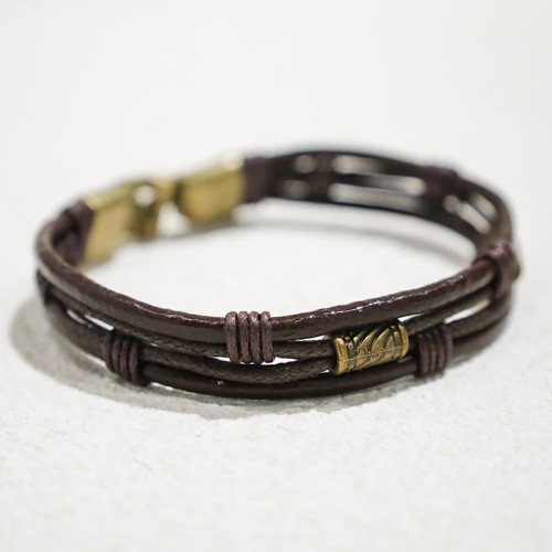 Vintage Leather Brown Rope Bracelet Vintage Leather Brown Rope Bracelet
