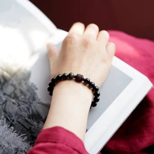 Gold Sheen Obsidian Om Mani Padme Hum Bracelet Gold Sheen Obsidian Om Mani Padme Hum Bracelet