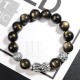 Sterling Silver Gold Sheen Obsidian PiXiu Bracelet