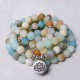 Amazonite Stone Blessing Lotus Mala Bracelet Amazonite Stone Blessing Lotus Mala Bracelet