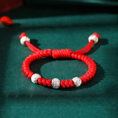925 Silver King Kong Knot Multicolored String Strength Bracelet