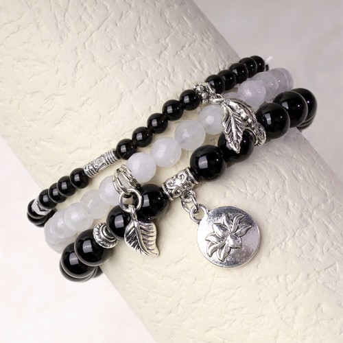3PCS Natural Quartz Crystal Lotus Healing Bracelet 3PCS Natural Quartz Crystal Lotus Healing Bracelet