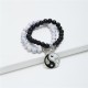 2pcs Black Onyx White Turquoise Yin Yang Bracelet 2pcs Black Onyx White Turquoise Yin Yang Bracelet