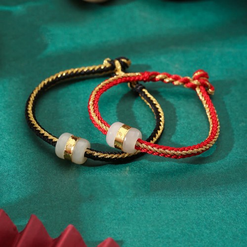 999 Gold Hetian Jade Om Mani Padme Hum Bracelet 999 Gold Hetian Jade Om Mani Padme Hum Bracelet