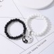 Black Onyx White Turquoise Yin Yang Protection Couple Bracelet Black Onyx White Turquoise Yin Yang Protection Couple Bracelet