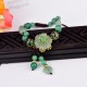Green Jade Dangling Flower Luck Bracelet Green Jade Dangling Flower Luck Bracelet