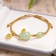 Rabbit Hetian Jade Happiness Wealth Bracelet