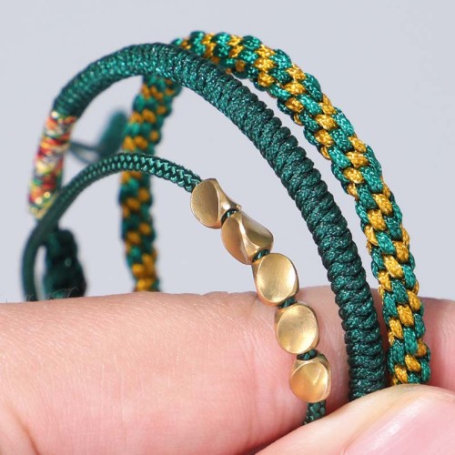 Tibetan Copper Beads Healing Luck Bracelet Set