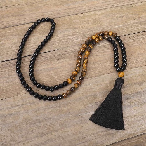Black Onyx Tiger Eye Protection Necklace Set Black Onyx Tiger Eye Protection Necklace Set