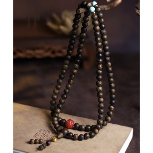 108 Mala Beads Agarwood Red Agate Turquoise Peace Bracelet 108 Mala Beads Agarwood Red Agate Turquoise Peace Bracelet