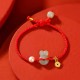 925 Silver Year of the Rabbit Hetian Jade Coin Wealth Bracelet