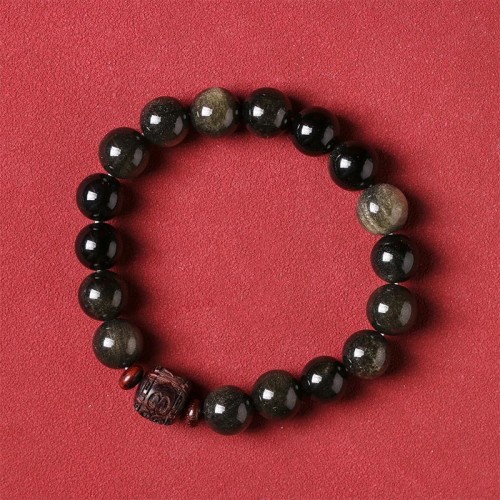 Gold Sheen Obsidian Om Mani Padme Hum Bracelet Gold Sheen Obsidian Om Mani Padme Hum Bracelet