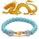 White Turquoise Lava Rock Dragon Blessing Bracelet White Turquoise Lava Rock Dragon Blessing Bracelet