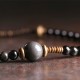 Rainbow Obsidian Ebony Wood Copper Multilayer Bracelet