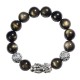 Sterling Silver Gold Sheen Obsidian PiXiu Bracelet