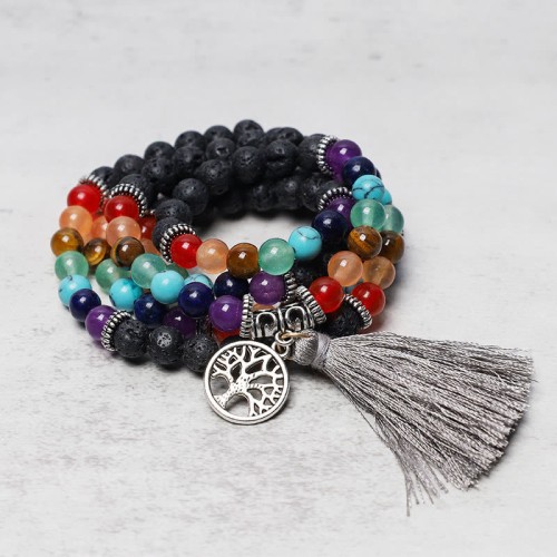 Healing Crystal Mala 108 Meditation Bracelet