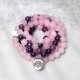Rose Quartz & Amethyst Mala Bead Bracelet Rose Quartz & Amethyst Mala Bead Bracelet