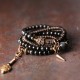 Rainbow Obsidian Ebony Wood Copper Multilayer Bracelet