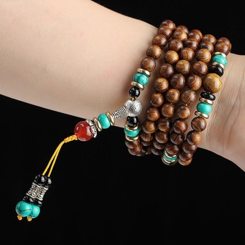 108 Beads Rosewood Tiger Eye Healing Mala