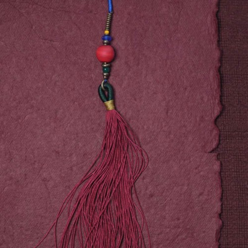 Bodhi Seed Dzi Bead Peace Tassel Bracelet Bodhi Seed Dzi Bead Peace Tassel Bracelet