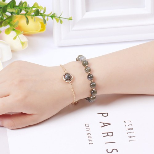 Sun Stone Strawberry Quartz Crystal Bracelet Sun Stone Strawberry Quartz Crystal Bracelet